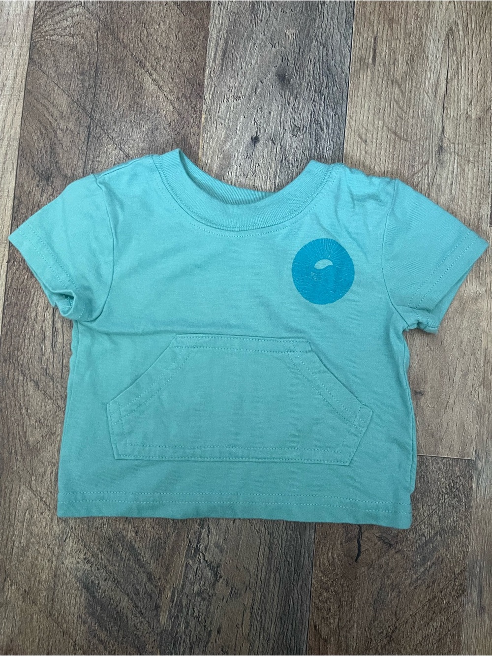 okie dokie Aqua Short Sleeve Tee with Front Pocket
